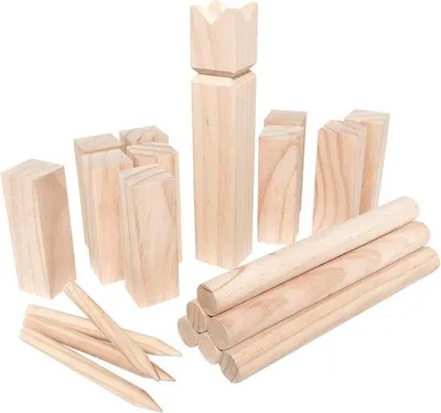 Produktbild von Holzwurfspiel - Set für Familie und Freunde - Holzspiel für alle Altersgruppen - Camping- und Strandspiel - Komplett mit Königspflock und Wurfstäben - Bildungsförderndes und sportliches Spiel - Ideal für Partys und Grillabende