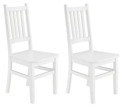 Produktbild von Weißer Küchenstuhl Massivholzstuhl Esszimmerstuhl Stuhl Eris Kiefer 90.71-01-DW Set