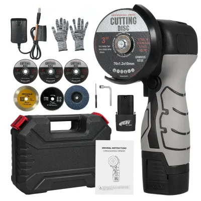 Produktbild von Akku-Winkelschleifer, 7000 U/min, elektrisches Schleifwerkzeug, Mini-Schleifgerät mit 2 Stück 16,8V 2000mAh Akku, 6 Sägeblätter, Aufbewahrungsbox