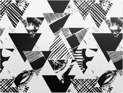 Produktbild von Abstrakte Dreiecke – Bodenschutzmatte – Stuhlunterlage 120x90 cm – Rutschfest – Hartbodenmatte
