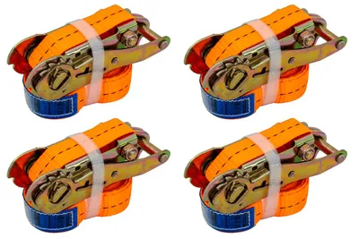 Produktbild von Satz Aus Vier Unitrailer 4M/25Mm/1T Orangefarbenen Transportgurten Mit Spannvorrichtung