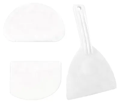 Productafbeelding van Set van 3 deegschrapers, gemaakt van voedselveilig kunststof. Pizzaschraper, taartschraper met ophangoogjes, multifunctionele deegschraper voor het gladmaken en portioneren van deeg