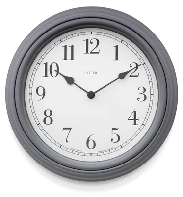 Wanduhr 28cm, römische Ziffern, Quarzwerk, Kunststoff, Grau