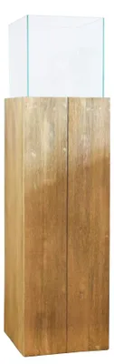 Produktbild von VIVANNO Windlicht Holz CANDELA Rechteckig, Antikbraun Maserung - 27x27x100 cm