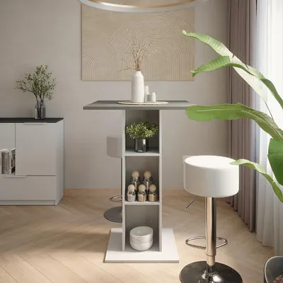 Obrázek produktu pro Stojací barový stůl se židlemi Vicco Repose Antracitová/bílá 75 x 75 cm se 2 barovými stoličkami, Model 55718