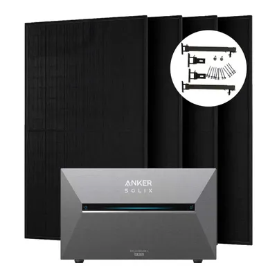 Produktbild von Anker Solix 2000W Balkonkraftwerke mit Solarbank 3 Pro mit Halterung für Flachdach