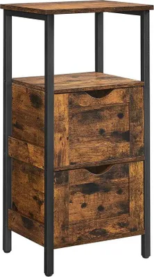Productafbeelding van Famanu Dressoir, industriële stijl - Met opbergruimte en lades - Bruin/Zwart