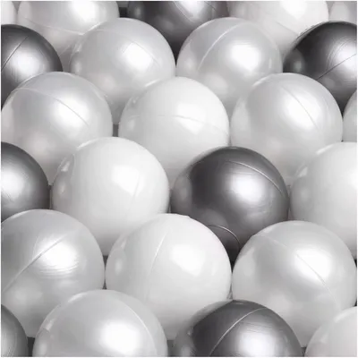 Image de MISIOO Balles pour bain de balles 450 pièces - Balles pour bain de balles - Balles 6 cm - Balles en plastique fabriquées en 100% LDPE - Jouets bébé - Argent/Perle/Transparent