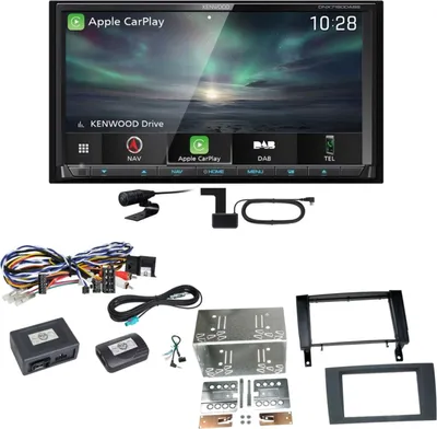 Produktbild von Kenwood DNX-7190DABS Android Auto Carplay DAB+ Einbauset für Mercedes SLK R171