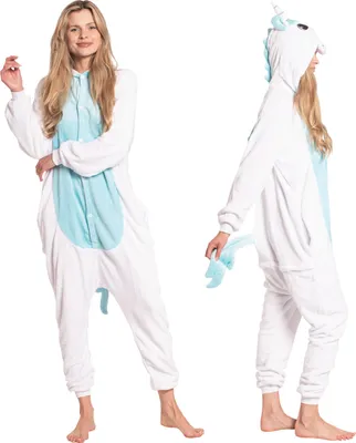 Immagine prodotto di Nikcorp Tuta da notte da donna e bambina con unicorno, blu, taglia S