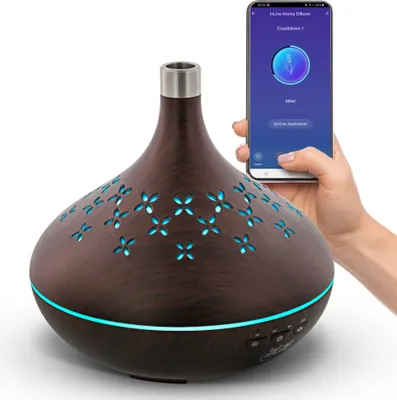 Produktbild von InLine Ultraschall Diffusor, Ambientelicht, Google Home + Amazon Alexa kompati., Tank, Ultraschall-Aroma-Diffusor, 0,4 l, 30 m², 15 h, Timer