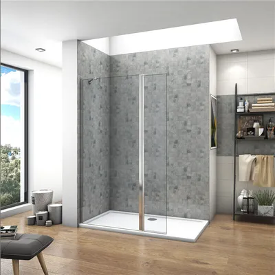Produktbild von Walk in Duschkabine 60x200cm Duschwand mit 30x200cm Flipper Panel +45cm Diagonal Wandhalterung 8mm Nano-ESG Duschtrennwand F070