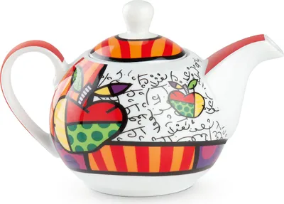 Zdjęcie produktu dla Gilde Teekanne, "Apple", Porzellan, mehrfarbig, , H. 11,5 cm, D. 11,5 cm 81358 /Abverkauf nur solange Vorrat reicht