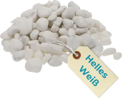 Produktbild von Kieselsteine Garten Zierkies Weiß Aquarium Kies Carrara Marmorkies Dekostein Weiße Kieselsteine Zierstein Marmor Kies Weiß 25 kg 15-25 mm