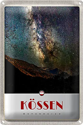 Produktbild von Blechschild Reise 18x12cm Kössen Österreich Himmel Sterne Abend