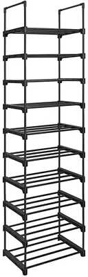Obrázek produktu pro Botník s 10 policemi – 45 x 30 x 174 cm – černý