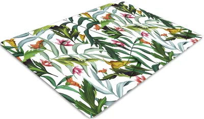 Produktbild von Stuhlunterlage Bürostuhlunterlage 120 cm x 90 cm Bodenmatte Bürostuhlunterlage - Tropische Flora.