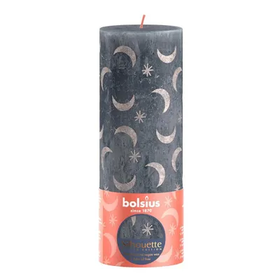 Immagine prodotto di Bolsius Silhouette Candela spuntata con stampa 19X6,8 cm Blu ardesia