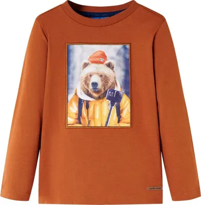 Produktbild von Kinder-Langarmshirt Dunkelorange 128