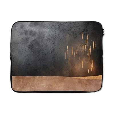 Produktbild von MuchoWow® Laptop Hülle 17 Zoll Laptoptasche Abstrakt - Gold - Design - Zipper - Schutzabdeckung