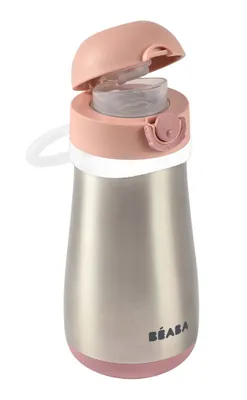 Zdjęcie produktu dla butelka ze stali nierdzewnej 350 ml + uchwyt - antyczny róż