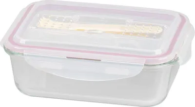 Produktbild von Dose MagicHome, rechteckig, 1000 ml, mit Deckel, mit Besteck, Clip