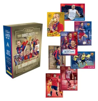 Zdjęcie produktu dla Zestaw kolekcjonerskich kart "Panini Andrés Iniesta Tribute", wielokolorowy, dla dzieci, uniwersalny rozmiar