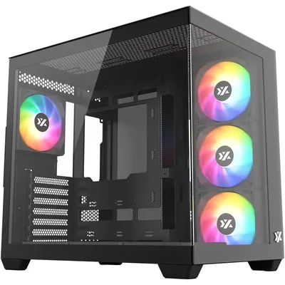 Zdjęcie produktu dla XYZ TESSERACT X, Sześcian, PC, Czarny, ATX, ITX, micro ATX, Stal, Szkło hartowane, 165 mm