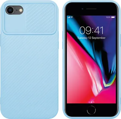 Produktbild von Cadorabo Hülle für Apple iPhone 7 / 7S / 8 / SE 2020 Schutz Hülle in Blau Handyhülle TPU Etui Case Cover Kameraschutz