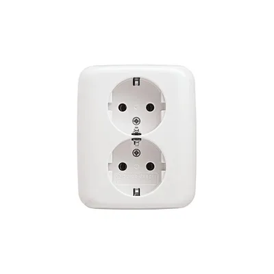 Obrázok produktu pre Busch-Jaeger 202 EUJ-214, CEE 7/3, 2 modul/moduly, 2P+E, Bezskrutkové, Múr, Biela