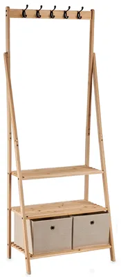 Zdjęcie produktu dla Regał do przedpokoju z wieszakiem i półeczkami NATU, 175 cm