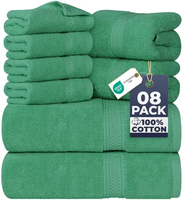 Produktbild von Utopia Towels 8-teiliges Premium-Handtuch-Set, 2 Badetücher, 2 Handtücher und 4