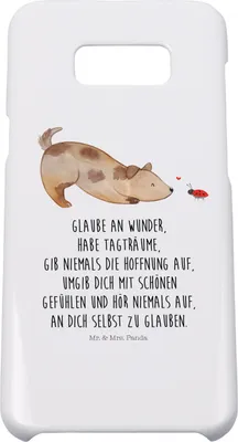 Produktbild von Mr. & Mrs. Panda Samsung Galaxy S8 plus Handyhülle  Hund Marienkäfer - Weiß - Geschenk, Hunde, Handy, Selbstliebe, Cover, Hülle, Mischlingshund, Sprüche, Positiv, Case