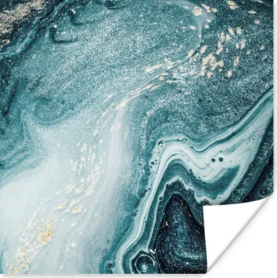 Produktbild von MuchoWow® Poster Edelsteine - Blau - Natur - Marmor - Abstrakt 50x50 cm - Wohnzimmerdekoration