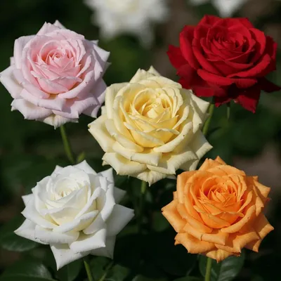 Produktbild von Rosen Kollektion - 5 Pflanzen - Stauden Winterhart Mehrjährig - Duftende Echte Rosen aus Holland - für Garten & Rabatten (keine Samen, nicht künstlich)