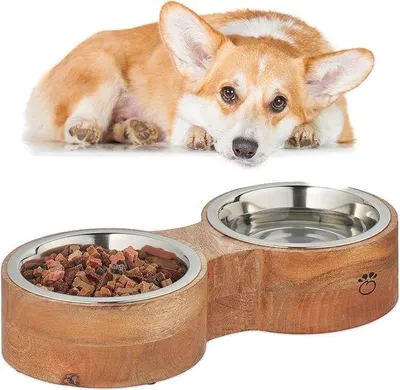 Produktbild von Doppeltes Hundefutter- und Wasserschüsschen-Set Edelstahl