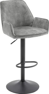 Produktbild von Barhocker OTTAWA BAR Barstuhl mit Armlehnen Velour Optik grau