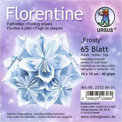 Produktbild von Faltblätter Florentine Frosty 10x10cm