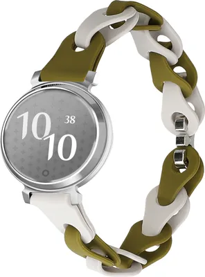 Produktbild von kwmobile Ersatzarmband kompatibel mit Garmin Lily 2 / Lily 2 Active Armband - Silikon Band für Fitnesstracker - 14 - 22 cm Innenmaße - Beige Grün