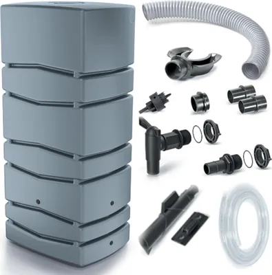 Produktbild von Set aus Aqua Tower 650L Regenwassertank, Anschluss-Set für Regenwassertanks Icanset 1 + Icanset 5
