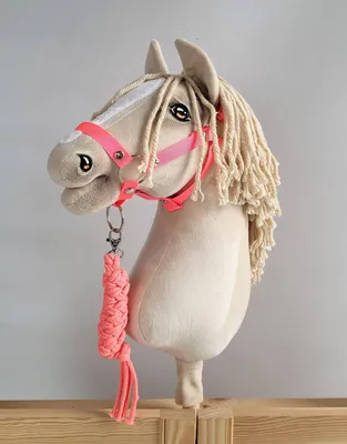 Produktbild von Hobby Horse Set Verstellbare Halfter A3 Naturfaser Rosa und Weiche Schnur für Babybett