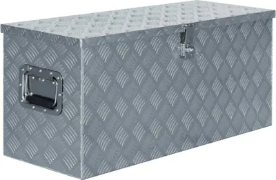 Zdjęcie produktu dla Aluminiowa skrzynia, 90,5 x 35 x 40 cm, srebrna