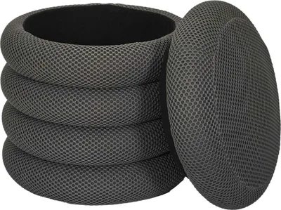 Obrázek produktu pro HowHomely | Puf - 37x37x42cm - šedý puf - puf z látky