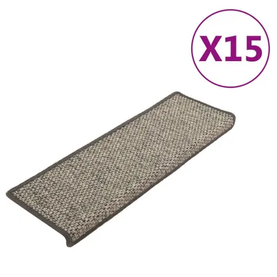 Produktbild von Treppenmatten Selbstklebend Sisal 15Stk. 65x21x4cm Grau & Beige