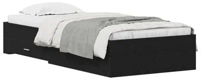 Produktbild von vidaXL Bettrahmen Schwarz Eichen-Optik 90 x 190 cm Holzwerkstoff