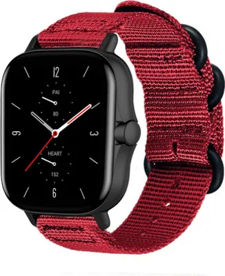 Produktbild von Strap-it Amazfit GTS 2 Nylon-Schnallenarmband (Rot)