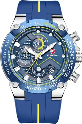 Produktbild von Herrenuhren wasserdichte Sport Chronographenuhr mit Silikonarmband, Datum, leuchtender Quarzarmbanduhr