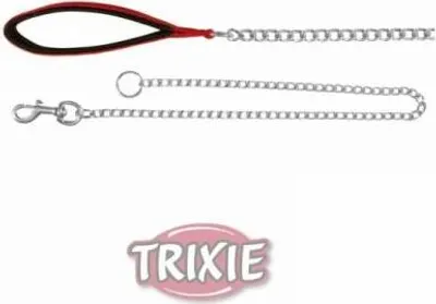 Produktbild von TRIXIE Kettenleine mit Nylon-Handschlaufe, Hund, Standardleine, Schwarz, Chrom, Kette, Monochromatisch, Metall