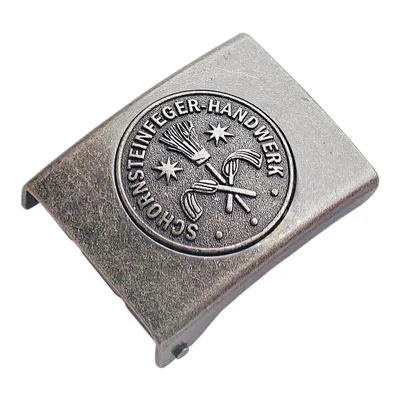 Produktbild von Koppelschloss Schornsteinfeger Handwerk und Zunft – vintage - eisengrau - für 4,5 cm breite Koppelgürtel