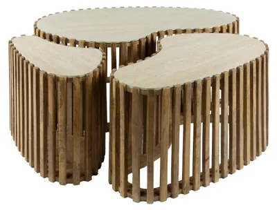 Produktbild von AnLi Style Couchtisch Nuovo, nierenförmig, 3er-Set